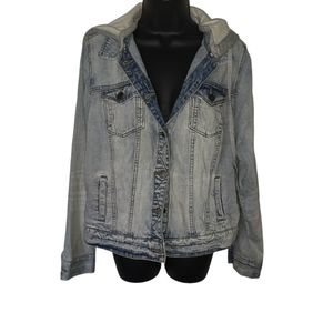 Market & Spruce Denim Cropped Jacket 1X